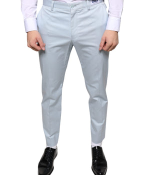 Dolce & Gabbana Light Blue Cotton Dress Pants
