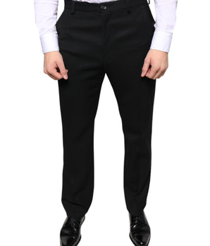 Dolce & Gabbana Black Wool Skinny Men Dress Pants