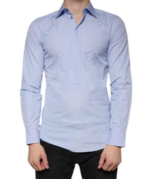 Dolce & Gabbana Light Blue Cotton Men Dress Formal Shirt