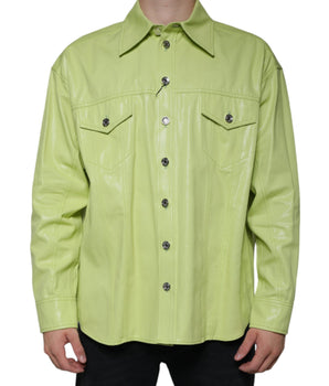 Dolce & Gabbana Green Cotton Collared Men Button Down Shirt
