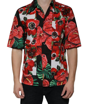 Dolce & Gabbana Multicolor Anemone Button Down Casual Shirt