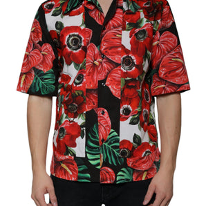 Dolce & Gabbana Multicolor Anemone Button Down Casual Shirt