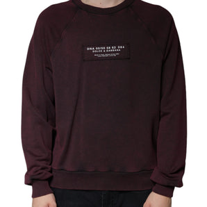 Dolce & Gabbana Maroon Logo Crew Neck Men Sweatshirt Sweater