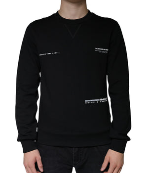 Dolce & Gabbana Black Logo Print CrewNeck Sweatshirt Sweater