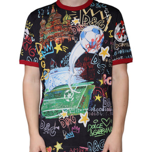 Dolce & Gabbana Multicolor Graphic Print Cotton Crew Neck T-shirt