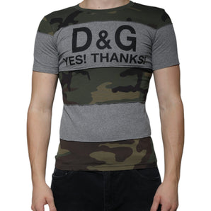 Dolce & Gabbana Multicolor Camouflage Cotton Crew Neck T-shirt