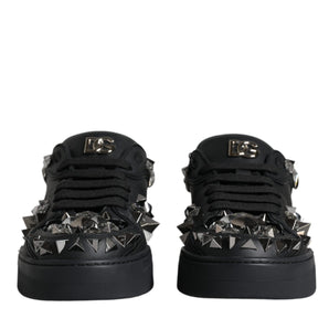 Dolce & Gabbana Black Studded Low Top Men Sneakers Shoes