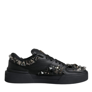 Dolce & Gabbana Black Studded Low Top Men Sneakers Shoes