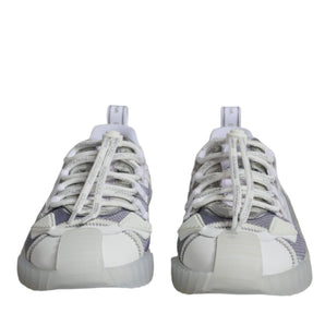 Dolce & Gabbana White Silver Low Top NS1 Sneakers Shoes