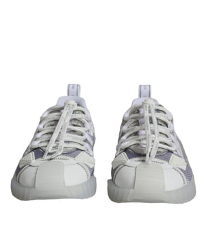 Dolce &amp; Gabbana White Silver Low Top NS1 Sneakers Shoes