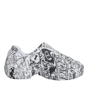 Dolce & Gabbana White Black Graffiti Daymaster Sneakers Shoes