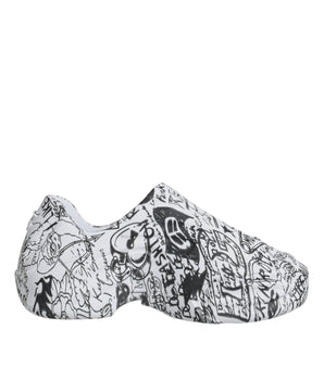 Dolce & Gabbana White Black Graffiti Daymaster Sneakers Shoes