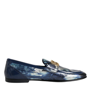 Dolce & Gabbana Blue Tie Dye DG Loafers Formal Shoes