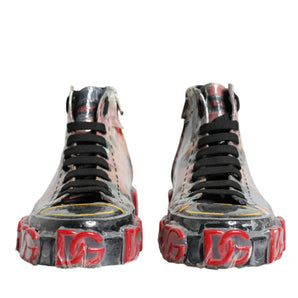 Dolce &amp; Gabbana Multicolor Camouflage High Top Sneakers Shoes