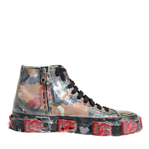 Dolce &amp; Gabbana Multicolor Camouflage High Top Sneakers Shoes