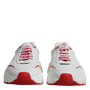 Dolce & Gabbana White Red Daymaster Low Top Men Sneakers Shoes