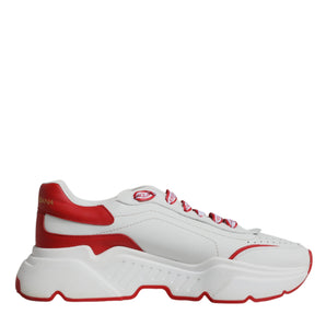 Dolce & Gabbana White Red Daymaster Low Top Men Sneakers Shoes