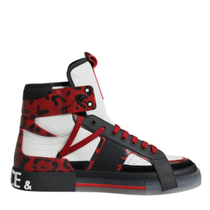 Dolce & Gabbana Multicolor Leather High Top Sneakers Shoes