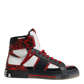 Dolce & Gabbana Multicolor Leather High Top Sneakers Shoes