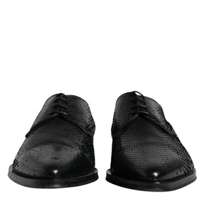 Dolce &amp; Gabbana Black Leather Derby Formal Dress Shoes