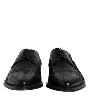 Dolce & Gabbana Black Leather Derby Formal Dress Shoes