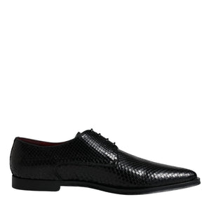 Dolce &amp; Gabbana Black Leather Derby Formal Dress Shoes