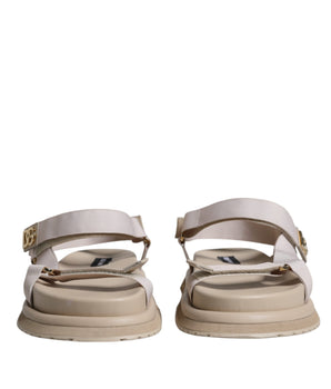 Dolce & Gabbana Beige Nappa Devotion Strap Men Sandals Shoes