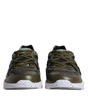 Dolce & Gabbana Multicolor Canvas Leather Low Top Sneaker Shoes