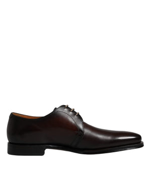 Dolce & Gabbana Black Leather Lace Up Men Derby Formal Shoes