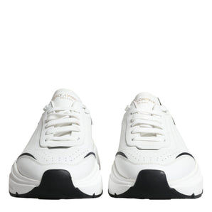 Dolce & Gabbana White Black DAYMASTER Leather Sneakers Shoes