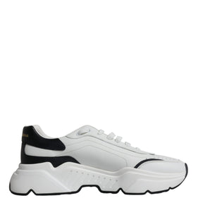 Dolce & Gabbana White Black DAYMASTER Leather Sneakers Shoes