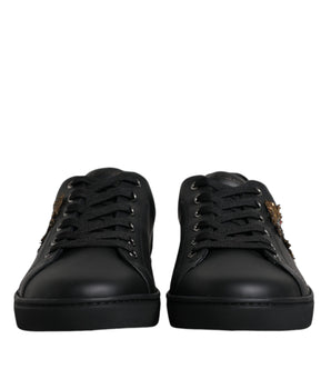 Dolce & Gabbana Black London Sacred Heart Men Sneakers Shoes