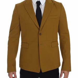 Dolce & Gabbana Elegant Yellow Cotton Blend Casual Blazer