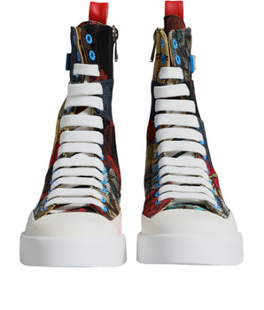 Dolce &amp; Gabbana Zapatillas altas con patchwork multicolor Zapatos