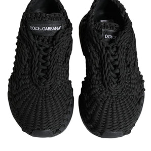 Dolce & Gabbana Black Knitted Daymaster Sneakers Shoes