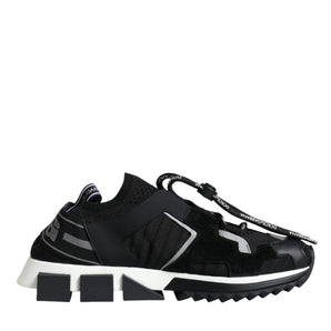 Dolce & Gabbana Black Mesh Sorrento Trekking Sneakers Shoes