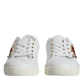 Dolce & Gabbana White Portofino Sacred Heart Sneakers Shoes