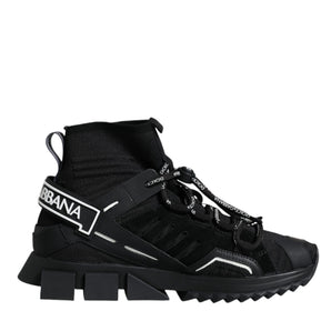 Dolce & Gabbana Black Sorrento Socks Logo Sneakers Shoes