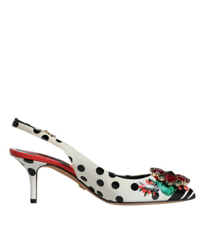 Dolce &amp; Gabbana Zapatos con tacón de cristal y cuero multicolor