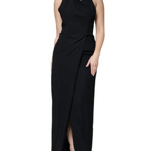 Emporio Armani Black Sleeveless Halter Sheath Long Gown Dress