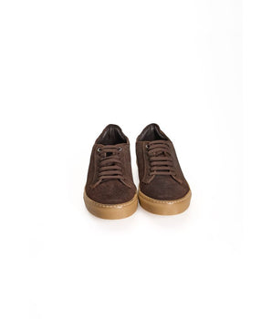 Roberto Pepe Luxury Brown Calfskin Men Sneaker