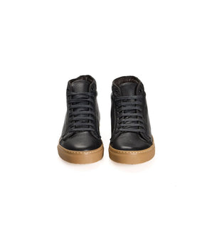 Roberto Pepe Luxury Black Calfskin Men's High Sneaker