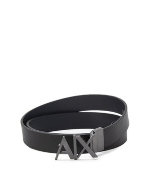 Armani Exchange Black Leather Regular Belt