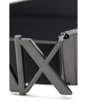 Armani Exchange Black Leather Regular Belt