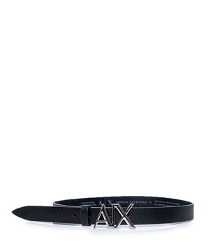 Armani Exchange Black Leather Belt