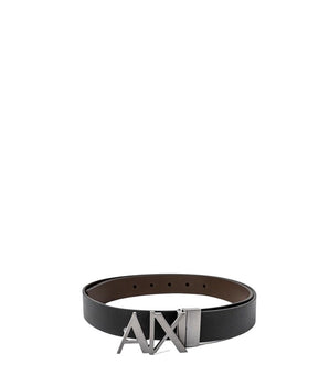Armani Exchange Black Leather Regular Belt
