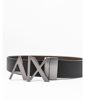 Armani Exchange Black Leather Regular Belt