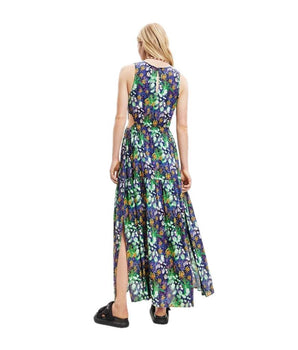Desigual Blue Viscose Long Dress