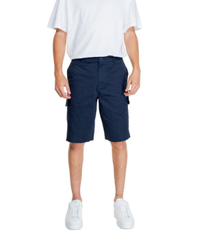 Armani Exchange Blue Cotton Bermuda Shorts