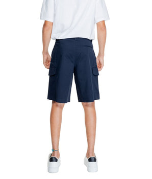 Armani Exchange Blue Cotton Bermuda Shorts